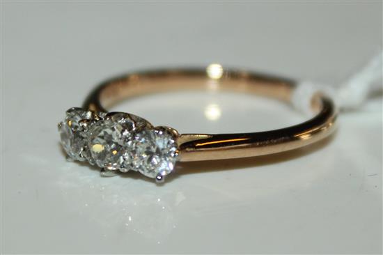 Three stone diamond ring